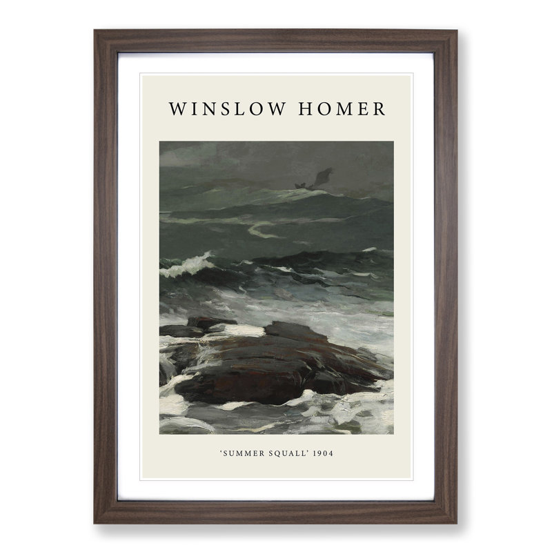 Summer Squall by Winslow Homer - Single Picture Frame Print, 36cm H x 27cm W x 2cm D, Walnut Framed