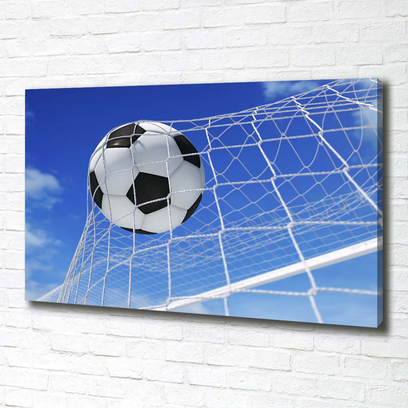 Ball in the goal 1 Piece Wrapped Canvas Wall Art