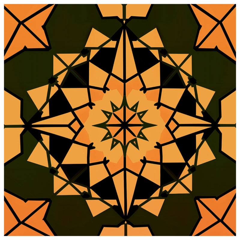 Couvertures de kaléidoscope géométriques orange, L 60 po x H 80 po
