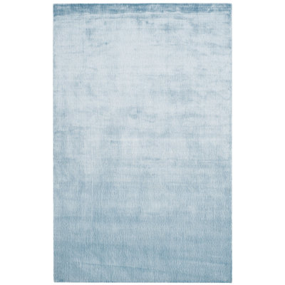 Mcelroy Hand-Knotted Silk Dream Blue Area Rug