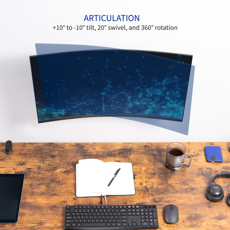 VIVO Black Steel Adjustable Wall Mount for 17-32 Inch Monitors