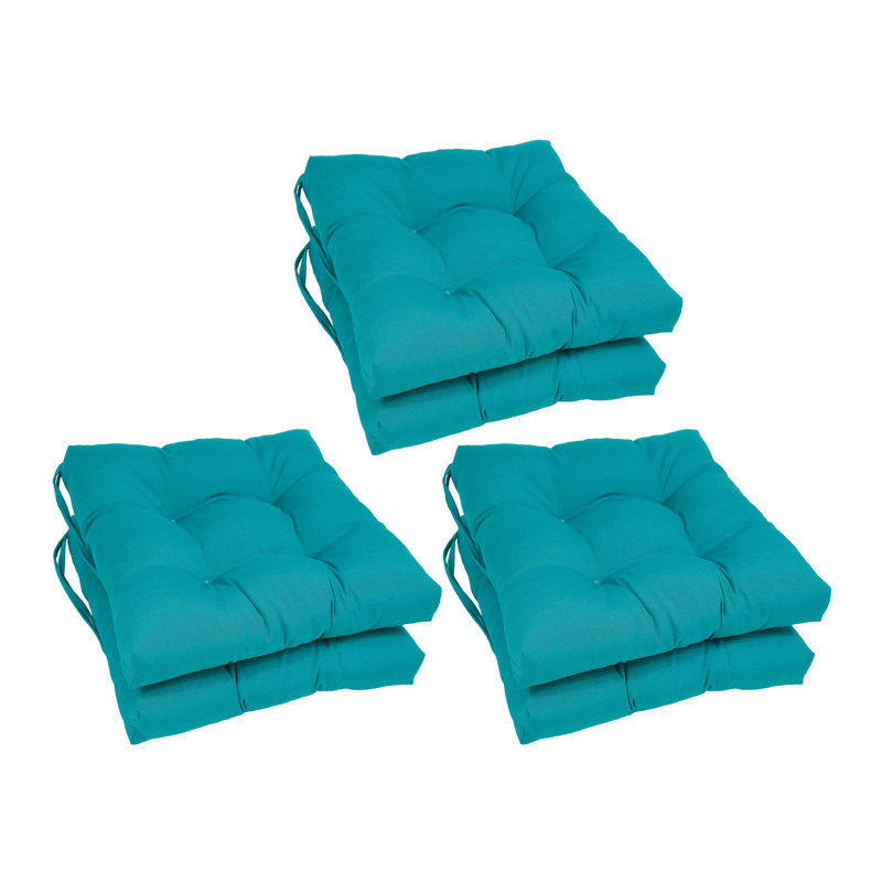 Outdoor 3.5'' Seat Cushion, Aqua Blue Cotton