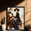 «Black Love Vintage Paris from Elegant Lady», reproduction d'art encadrée de style rétro-1962022703