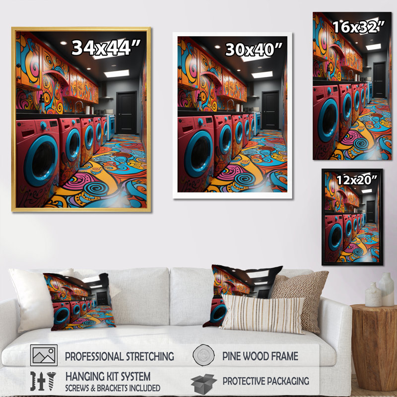Blanchisserie, impression artistique sur toile II, H 32 po x l 16 po x P 1 po, Toile tendue