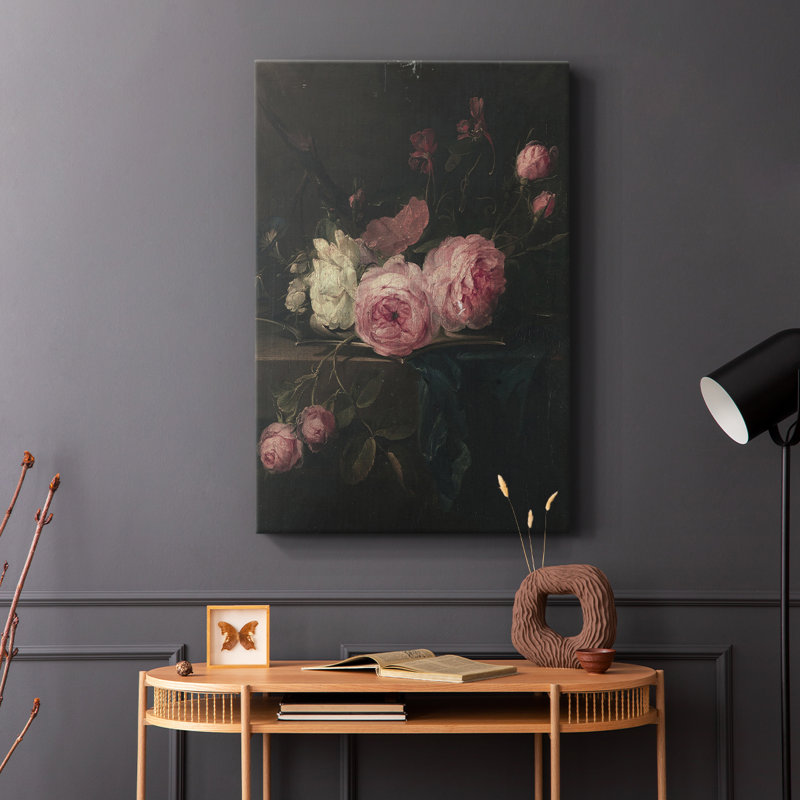 Imprimé floral rétro CCLxxxi - galerie Cavas, H 27 po x l 18 po