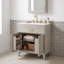 Meuble-lavabo autoportant avec lavabo en céramique, tablette réglable, portes à fermeture en douceur et supports de porte de rangement