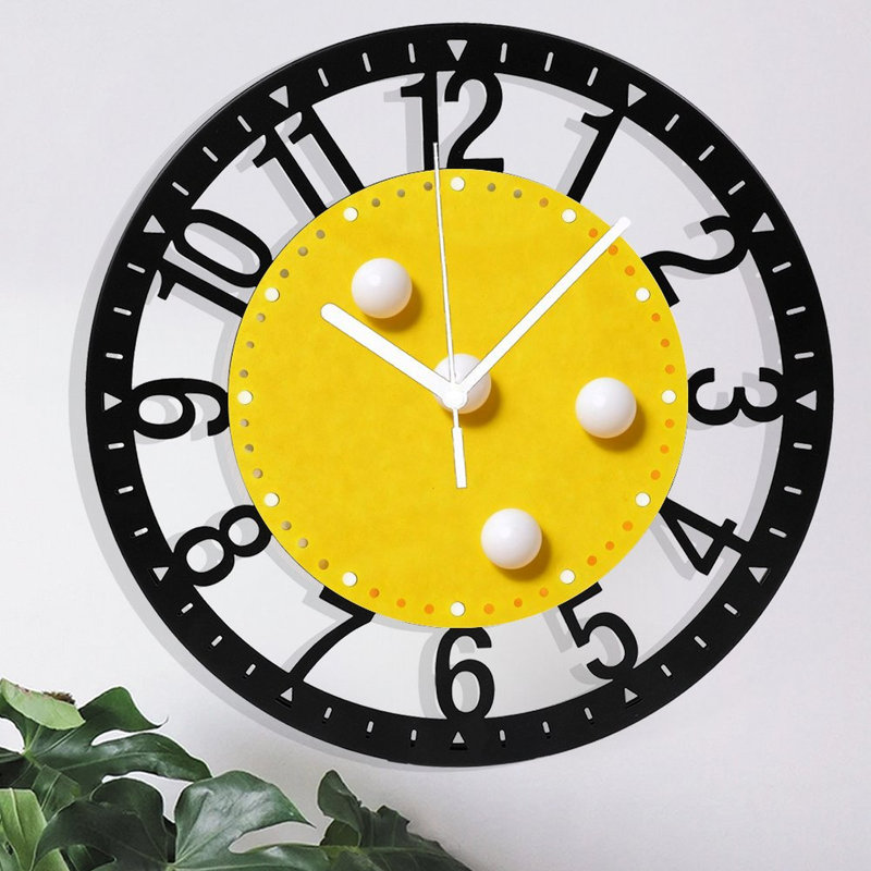Horloge murale ronde en fer 10 po avec mouvement à quartz silencieux, chiffres arabes, impression UV, Tennis de table