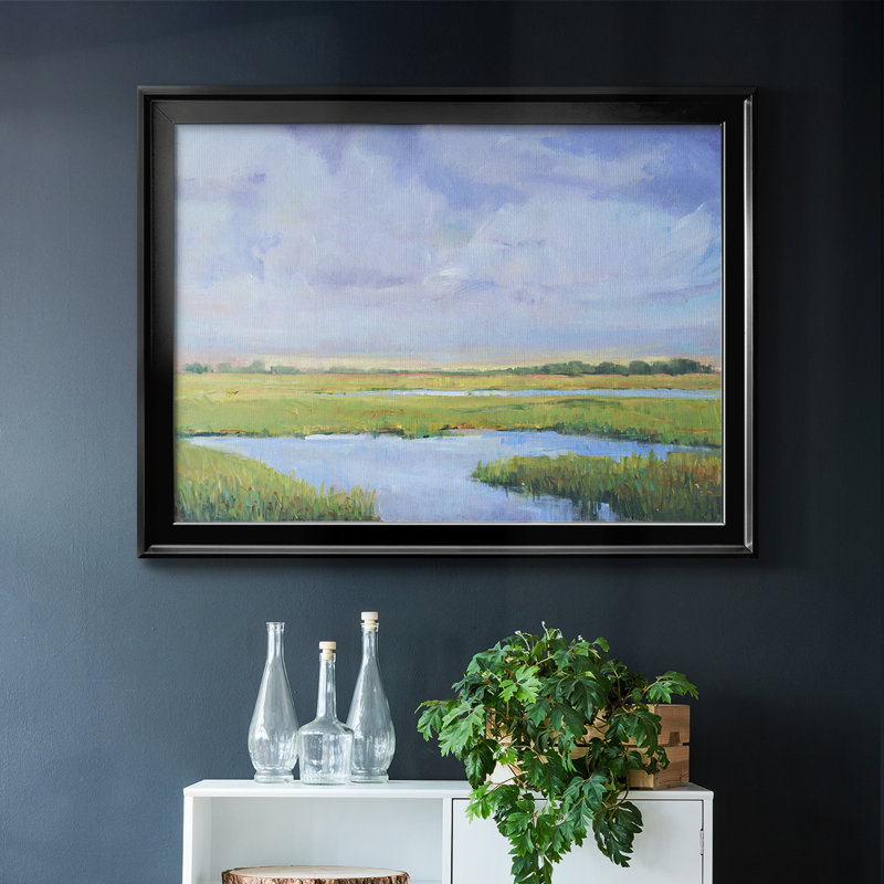 Summer Marsh I, reproduction d'art sur toile, H 14 po x l 20 po, Noir