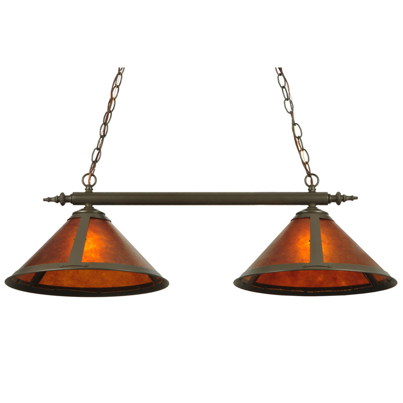 Luminaire suspendu linéaire pour îlot de cuisine 2 lumières