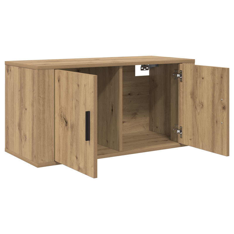 Unfinished TV Stand, 40cm H x 80cm L x 34.5cm W, Artisan Oak