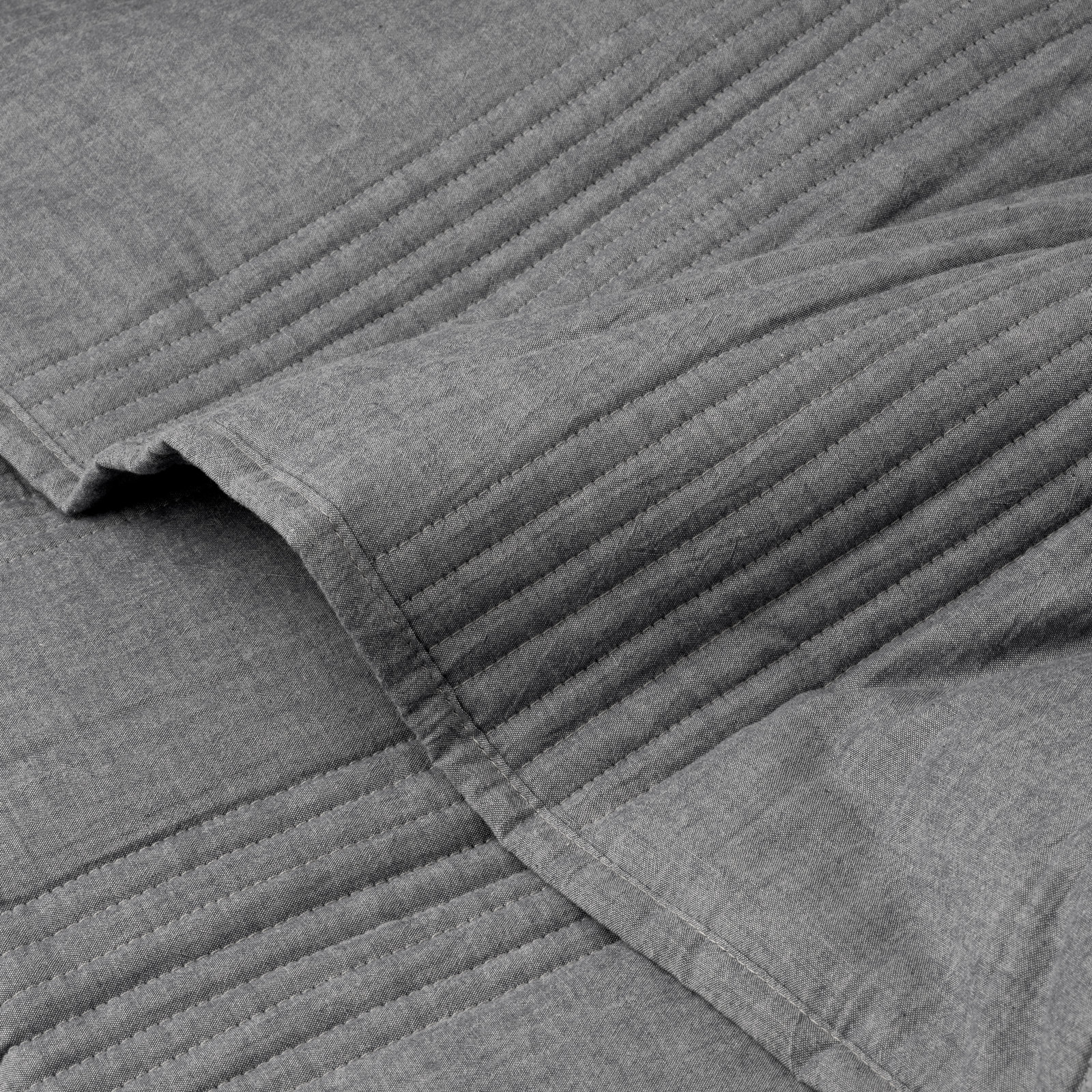 Johnson Cotton Coverlet Set, Gray, King Coverlet