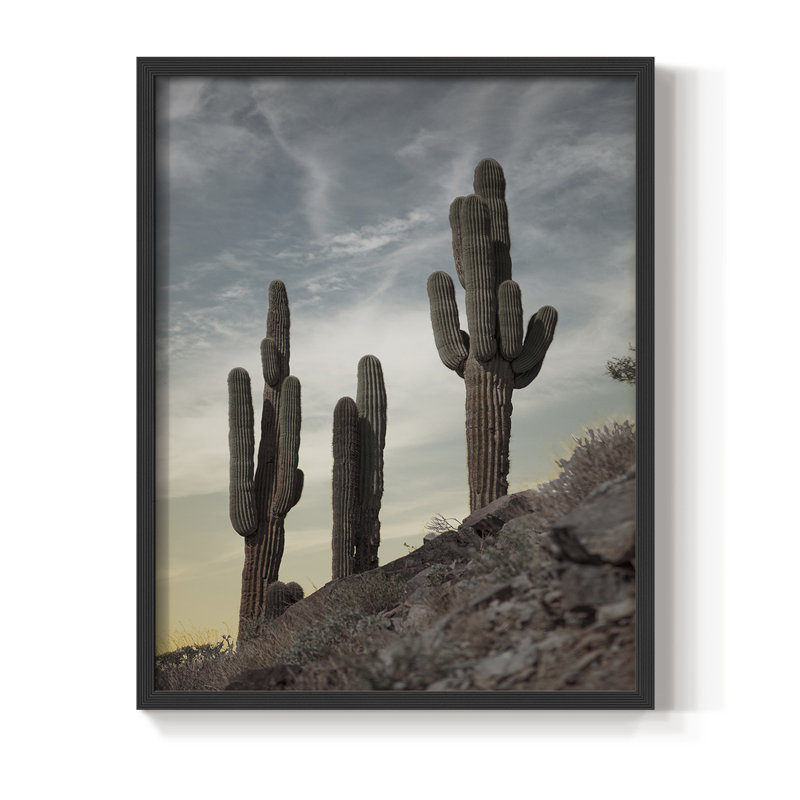 Desert Desert, reproduction encadrée - bois massif, Noir, H 28 po x l 22 po