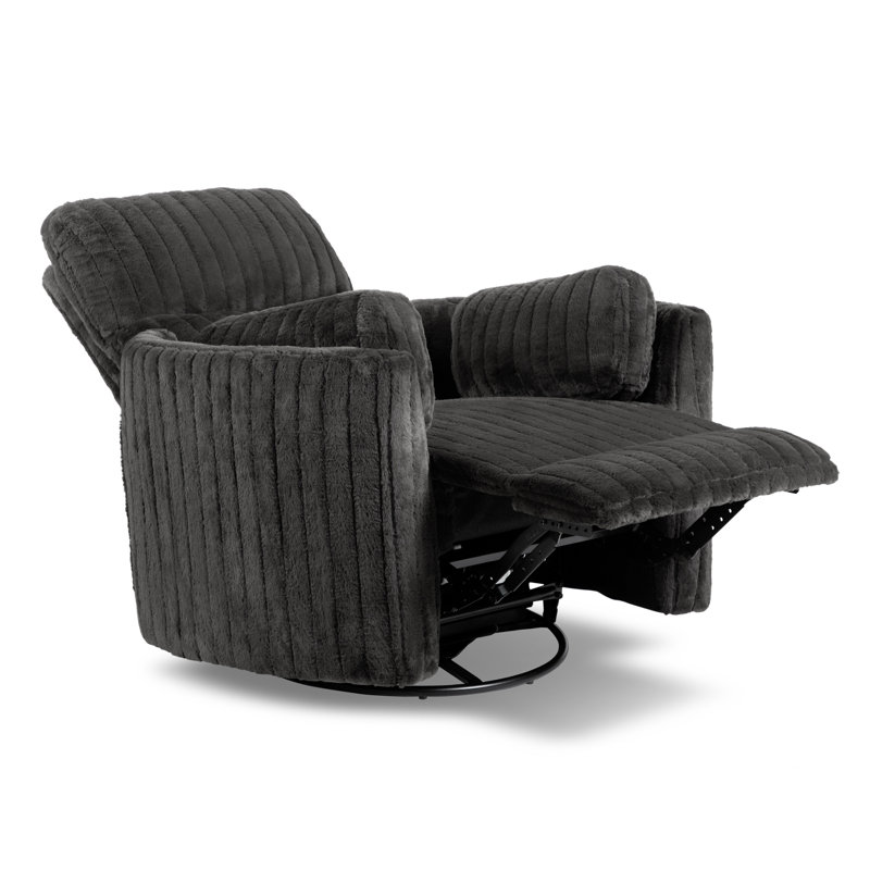 Spinelli Chenille Power Swivel Glider Recliner, Gray