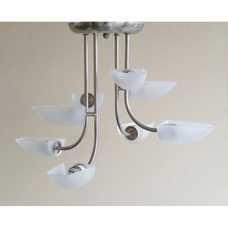 Aaryn-Paul Glass Semi Flush Mount, 8 Light