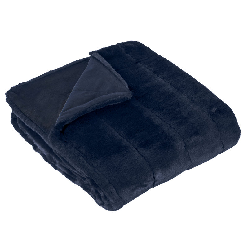 Empress Hand Woven Throw Blanket, Navy, 140cm W x 200cm L