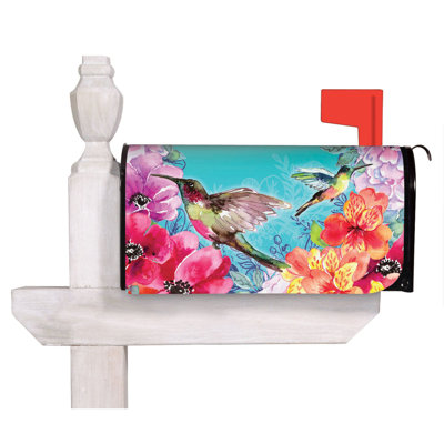 Couvercle de boîte aux lettres magnétique Bright Flowers And Hummingbirds
