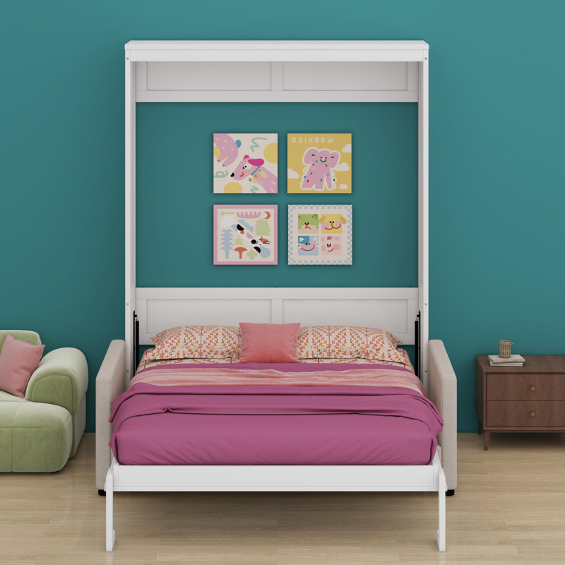 Lit escamotable mural Murphy avec coussin, Blanc