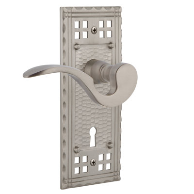 Assiette artificielle double avec trou de serrure décoratif et levier de manoir Craftsman
