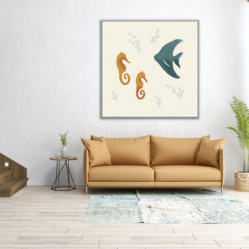 «Ocean Life Seahores», reproduction d'art sur toile, H 12 po x l 12 po