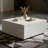 28" Square Travertine Stone Indoor/Outdoor Coffee Table-942857035