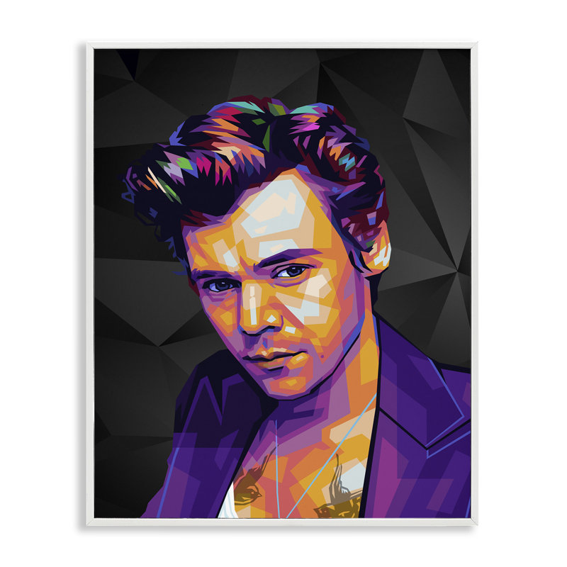 «Bright Harry» sur art giclée noir par Birch & Ink, Estampe numérique encadrée blanc bord de mer, H 30 po x l 24 po