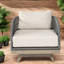 Canapés de patio pivotants confortables, bois d'eucalyptus, détente extérieure moderne