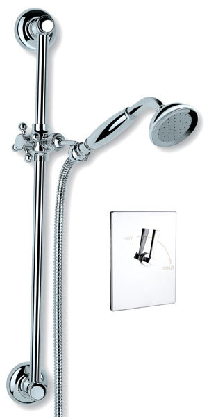 Plaza Thermostatic Complete Shower System, Polished Chrome