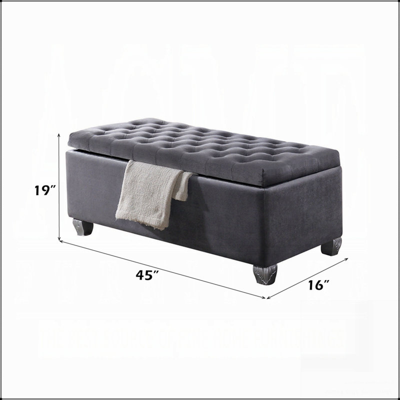 Banc en tissu gris Rebekah avec rangement