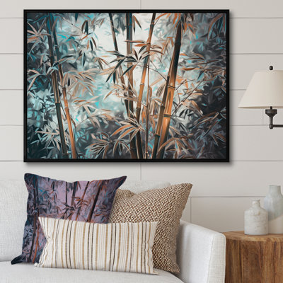 Hort Hortensie florale en bambou brun sur toile