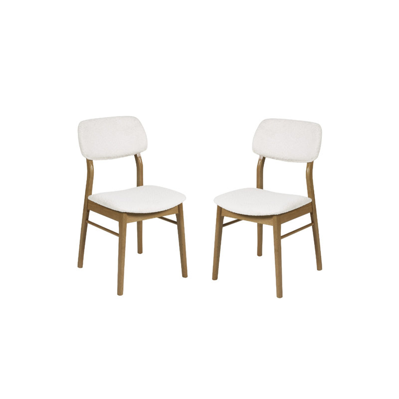 Coffelt 47cm H Fabric Upholstered Upholstered Back Side Chair in Cream