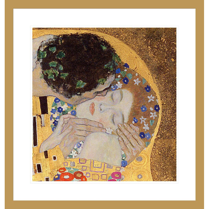«The Kiss» (détail) par Gustav Klimt, impression giclée encadrée, H 24,64 po x l 23,5 po