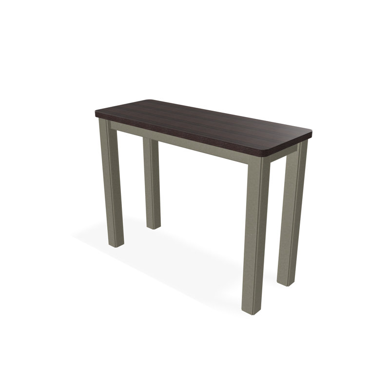 Table d'appoint d'extérieur en polymère rustique 10 po x 27 po, Brun / tempête