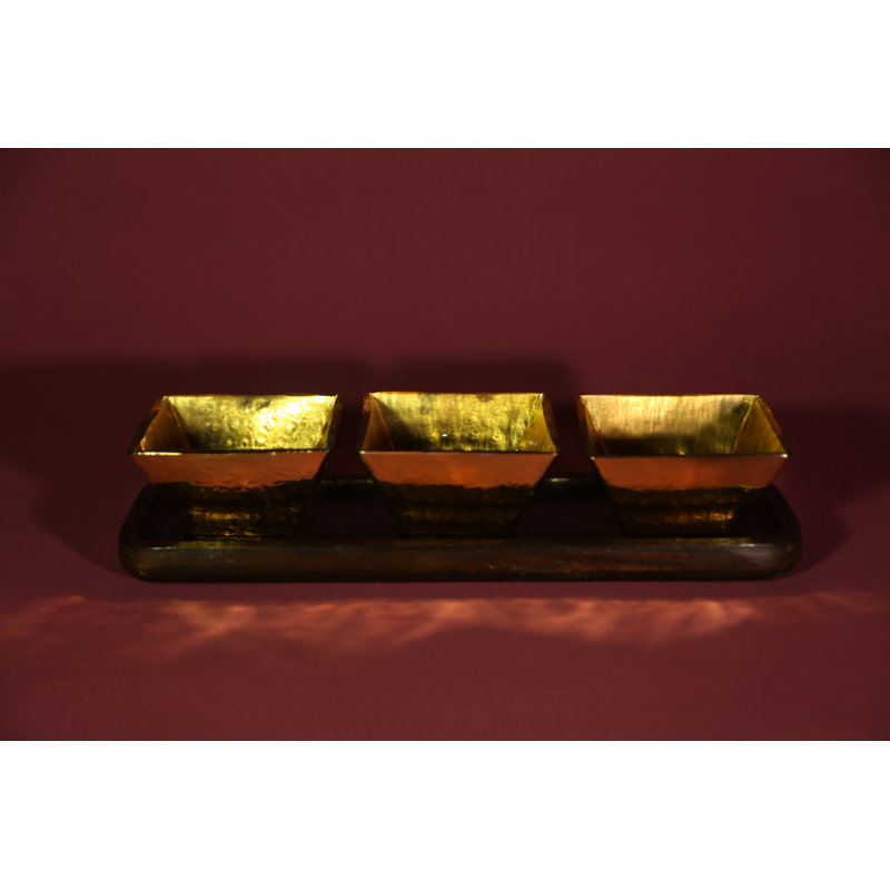 Canora Grey Houghton Condiment Server, Black/Gold