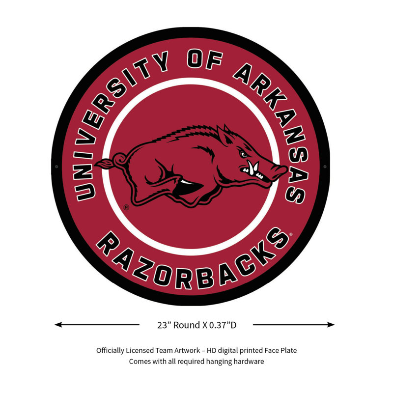 Enseigne murale 23 "NCAA Team, NCAA Arkansas