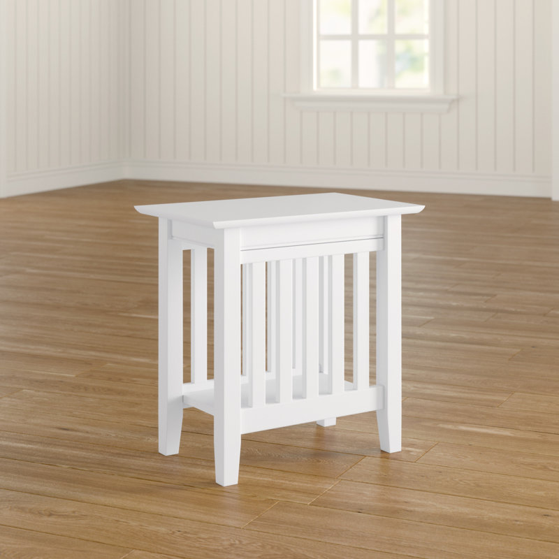 Table de bout en bois massif Jarrah, Blanc