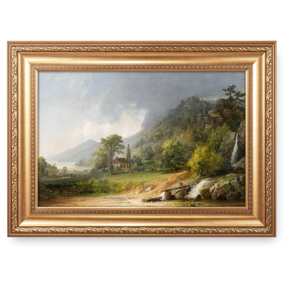 «Passing Shower on a Spring Af après-midi» par Hiroshi Yoshida, format encadré: 30 x 22 pouces, format de l'image: 16 x 24 pouces, reproductions d'art dans le cadre doré The World Classic, art mural pour la décoration intérieure