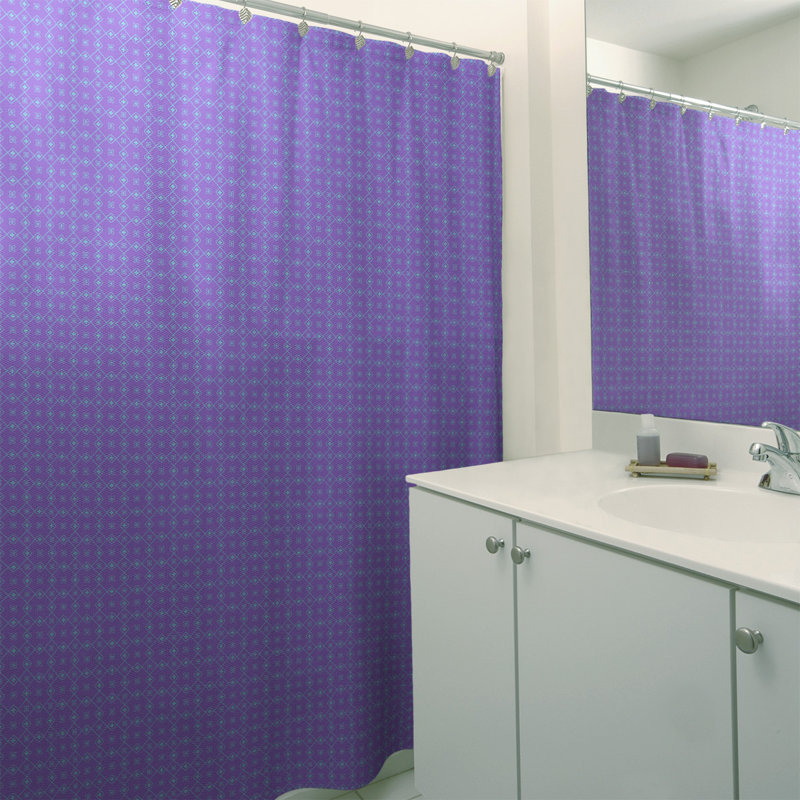 Rideau de douche simple Katelyn Elizabeth, Mauve / Bleu