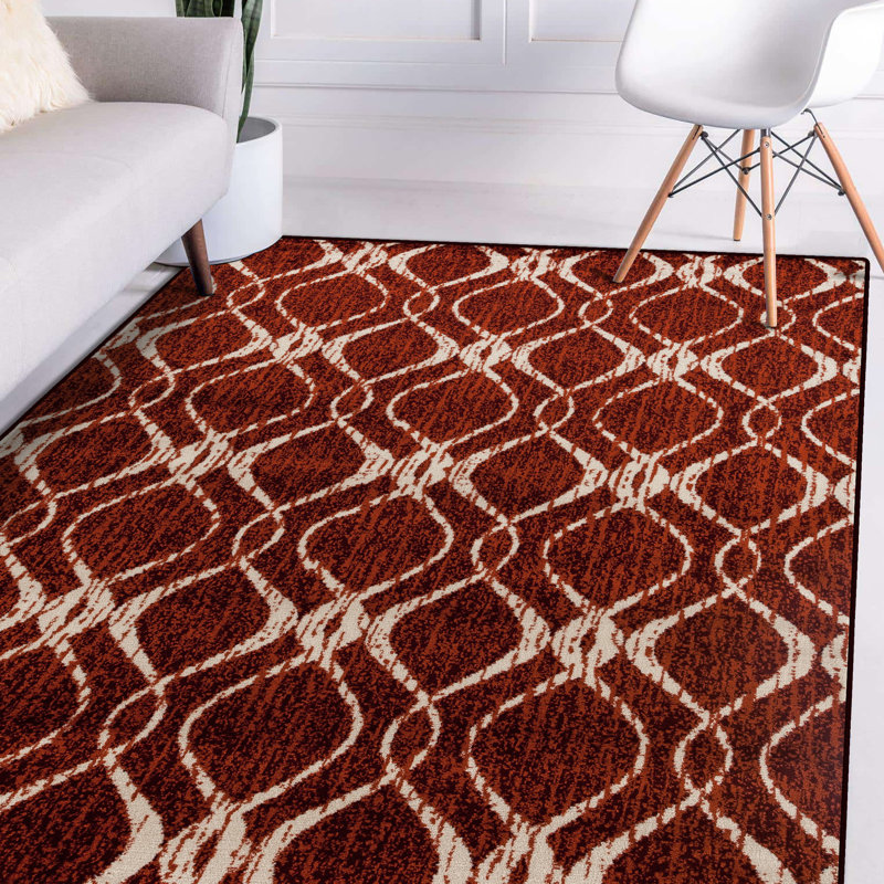 Tapis géométrique rouge