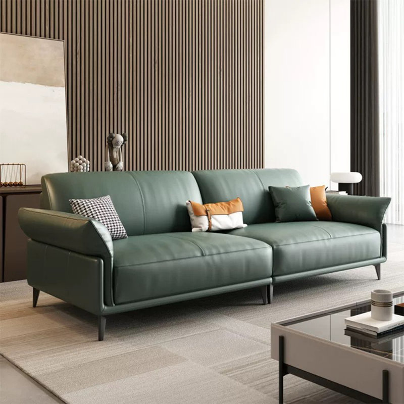 Coussin modulaire en cuir véritable, Vert, H 33,46 po x l 104,33 po x P 34,25 po