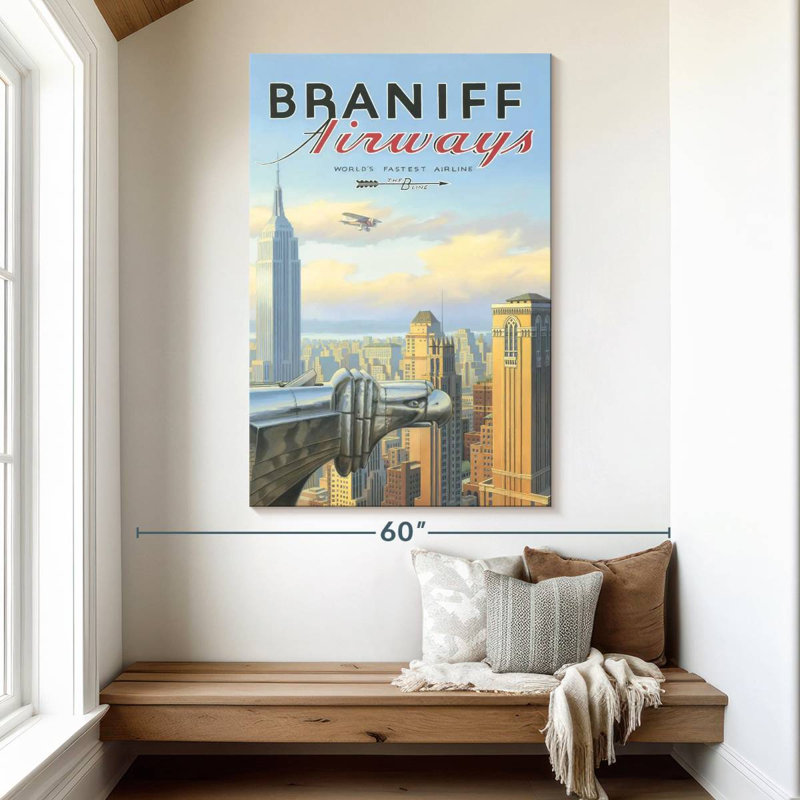 Aime Braniff Airways Empire State, 51" H x 34" W
