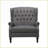 Recliners Oversized Wingback Push Back Fabric Recliner with Tufted Stitch &amp; Nailhead Trim | Charcoal Fabric