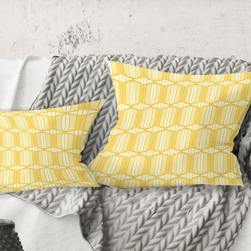Coussin décoratif rétro Mid-Century, 18 po x 18 po