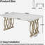 Table de salle à manger moderne 63 "avec plateau en faux marbre pour 4 à 6 personnes