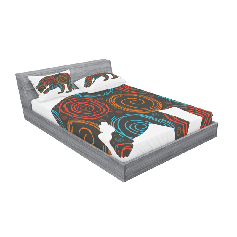 Ensemble de draps en spirale rond couverts, Ensemble de drap pour grand lit avec drap-housse