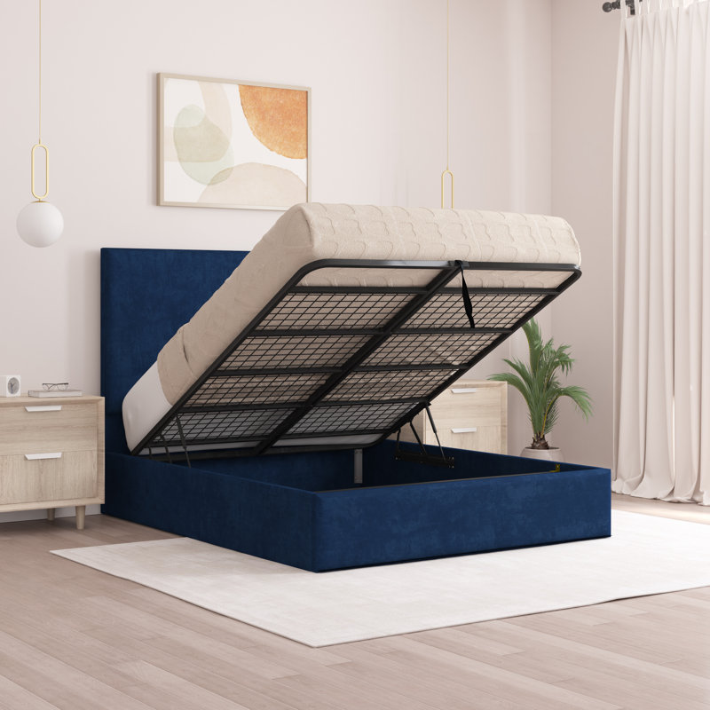 Bibian Upholstered Ottoman Storage Bed, Small Double (4'), Parliament