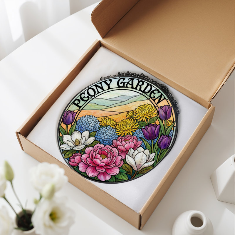 Panneau de vitrail de jardin 12 "H 12", H 12 po x l 12 po