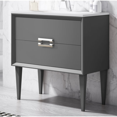 Zak 32'' Single Bathroom Vanity with Ceramic Top