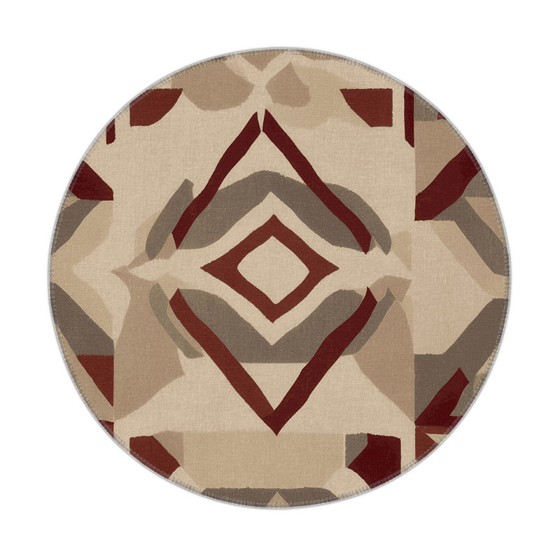 Angular Flow Indoor And Outdoor Area Rug, Round 5'
