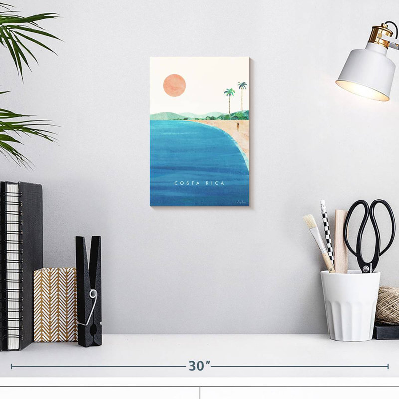 Affiche de voyage rétro Aime, Costa Rica, H 12 po x l 8 po