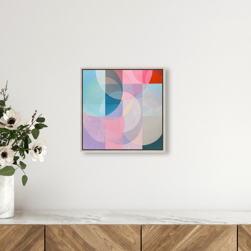 Prismatic Orbit III Square Canvas Abstract Print by Oliver Gal, Black Frame, 12 x 12, 13"H x 13"W, Silver Frame